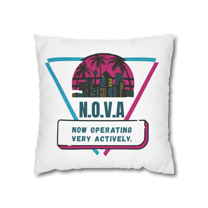 Personalized Initial Quote Building — Custom Sayings on Square Poly Canvas Pillowcase