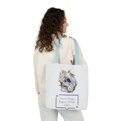 Personalized Initial Quote Floral Skull Canvas Tote Custom Name