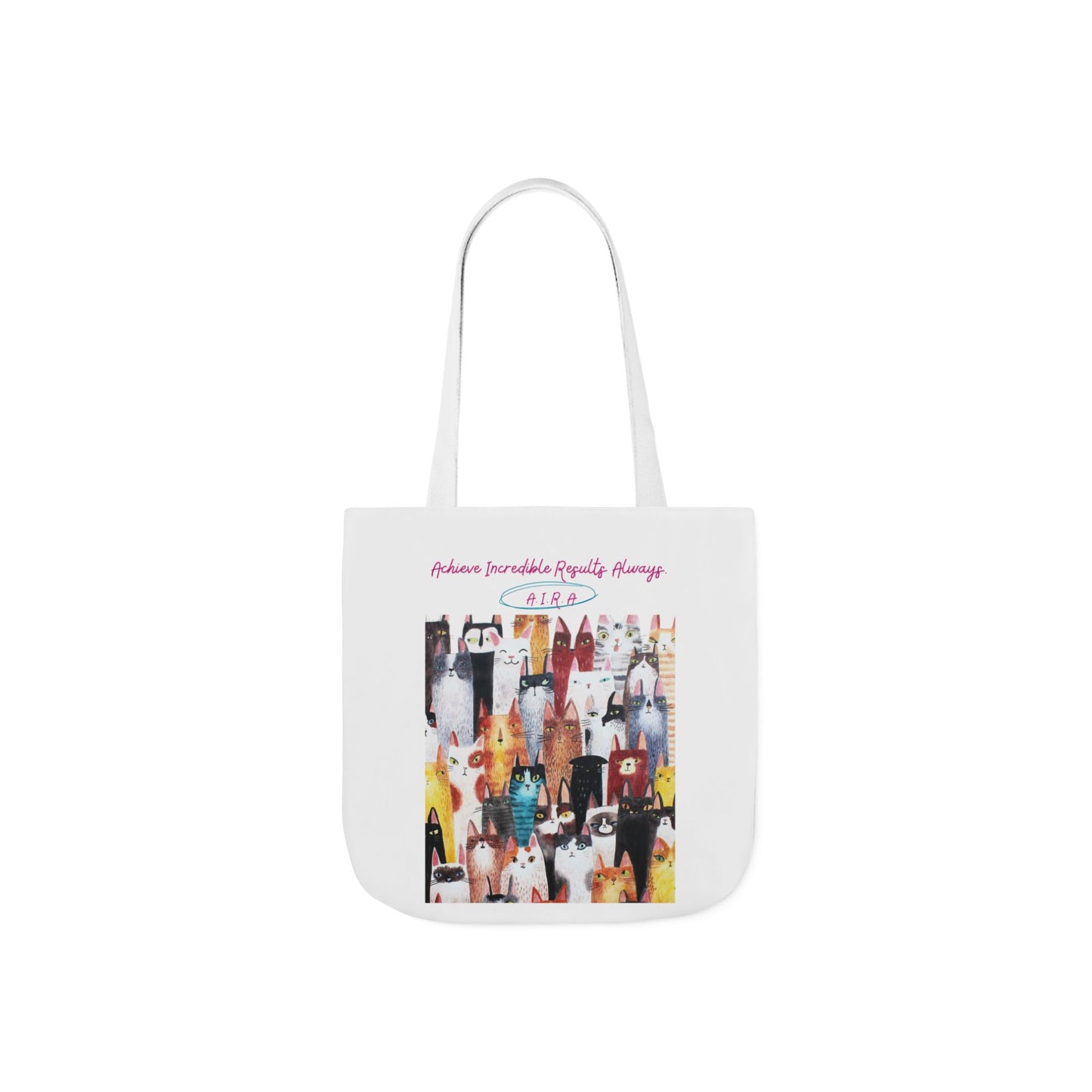 Personalized Initial Quote Cat Collage Canvas Tote Custom Name