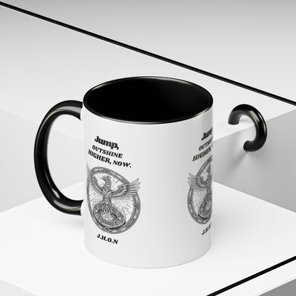 Personalized Eagle Circle Accent Coffee Mug