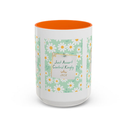 Personalized Floral Message Accent Coffee Mug