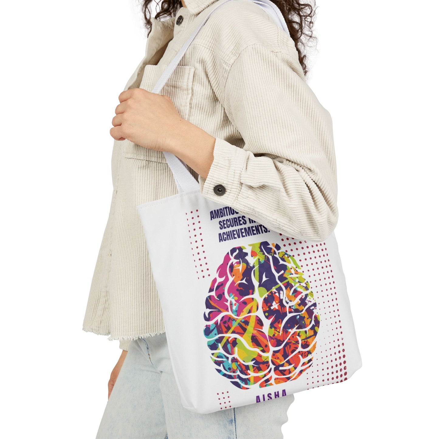 Personalized Initial Quote Brain Canvas Tote Custom Name