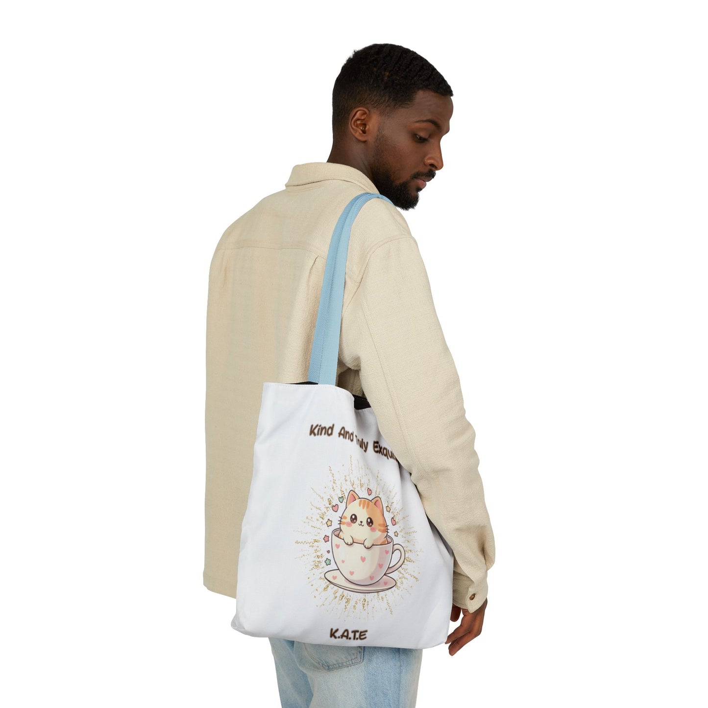 Personalized Initial Quote Exquisite Cat Canvas Tote Custom Name