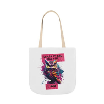 Personalized Initial Quote Owl Canvas Tote Custom Name