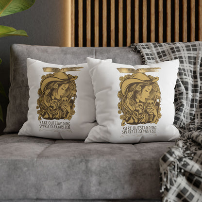 Personalized Initial Quote Golden Girl — Custom Sayings on Square Poly Canvas Pillowcase