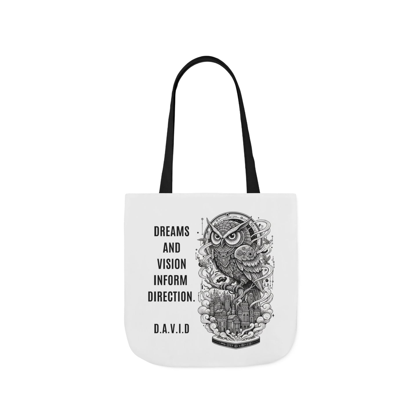 Personalized Initial Quote Owl Vision Canvas Tote Custom Name