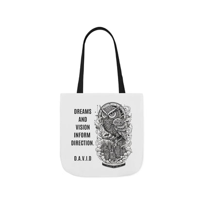 Personalized Initial Quote Owl Vision Canvas Tote Custom Name