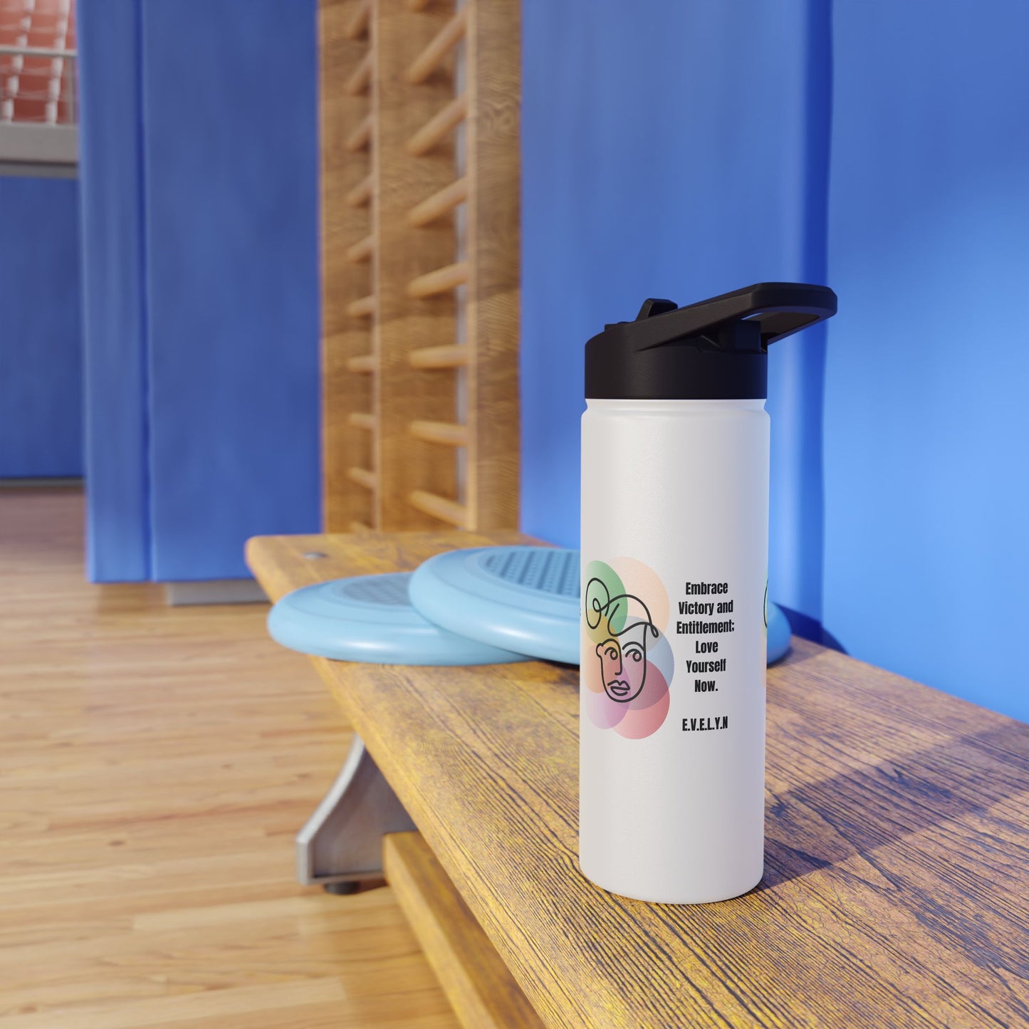 Personalized Initial Quote Sketch Girl Stainless Steel Water Bottle