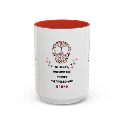 Personalized Initial Floral Skull Accent Coffee Mug
