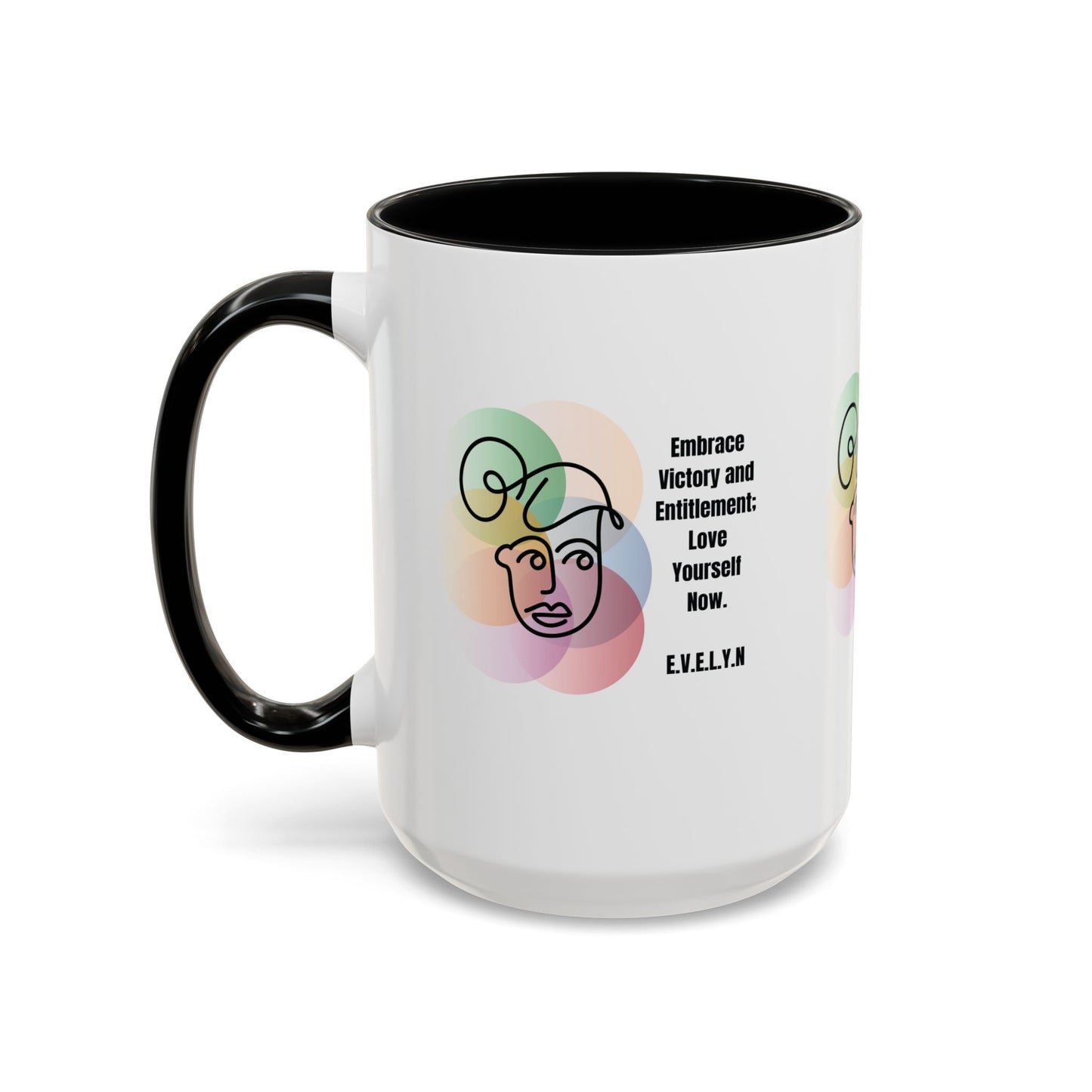 Personalized Initial Sketch Girl Accent Coffee Mug