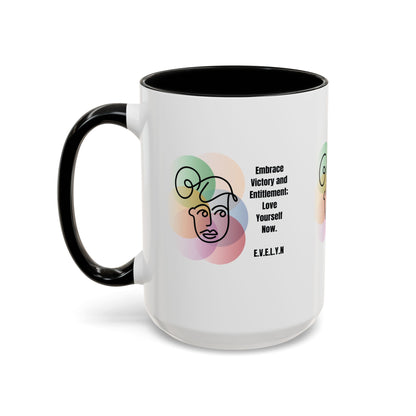 Personalized Initial Sketch Girl Accent Coffee Mug