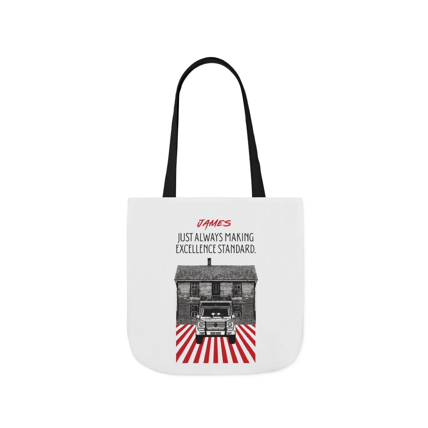 Personalized Initial Quote Vintage Car Canvas Tote Custom Name