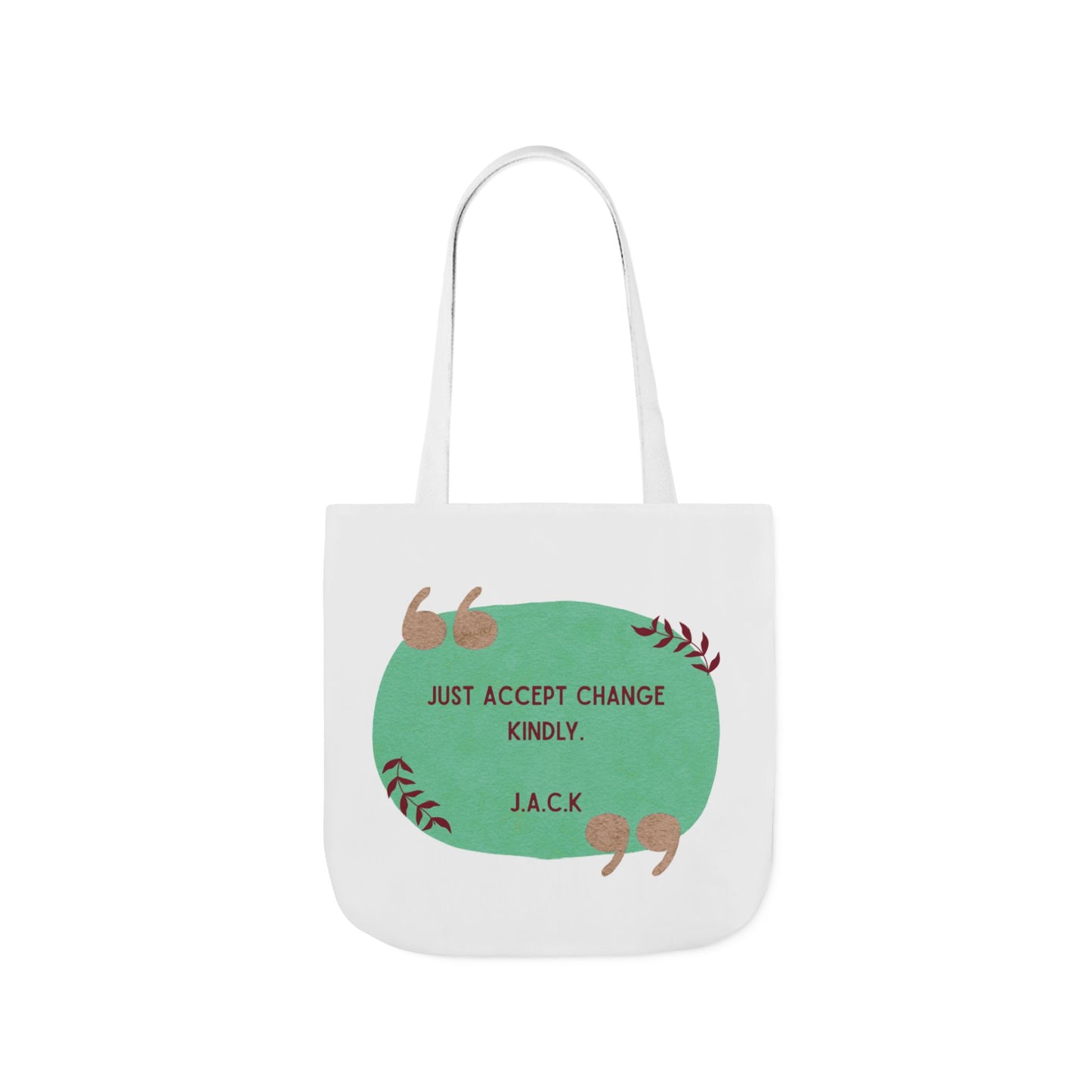 Personalized Initial Quote Inspirational  Note Canvas Tote Custom Name