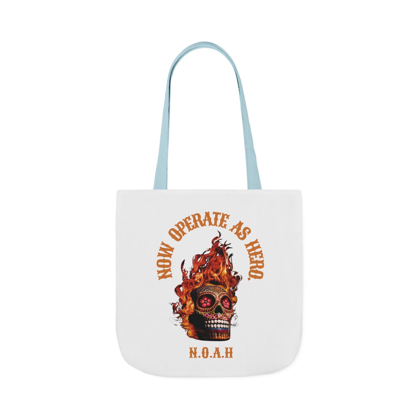 Personalized Initial Quote Fire Skull Canvas Tote Custom Name