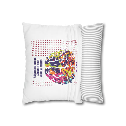 Personalized Initial Quote Brain — Custom Sayings on Square Poly Canvas Pillowcase