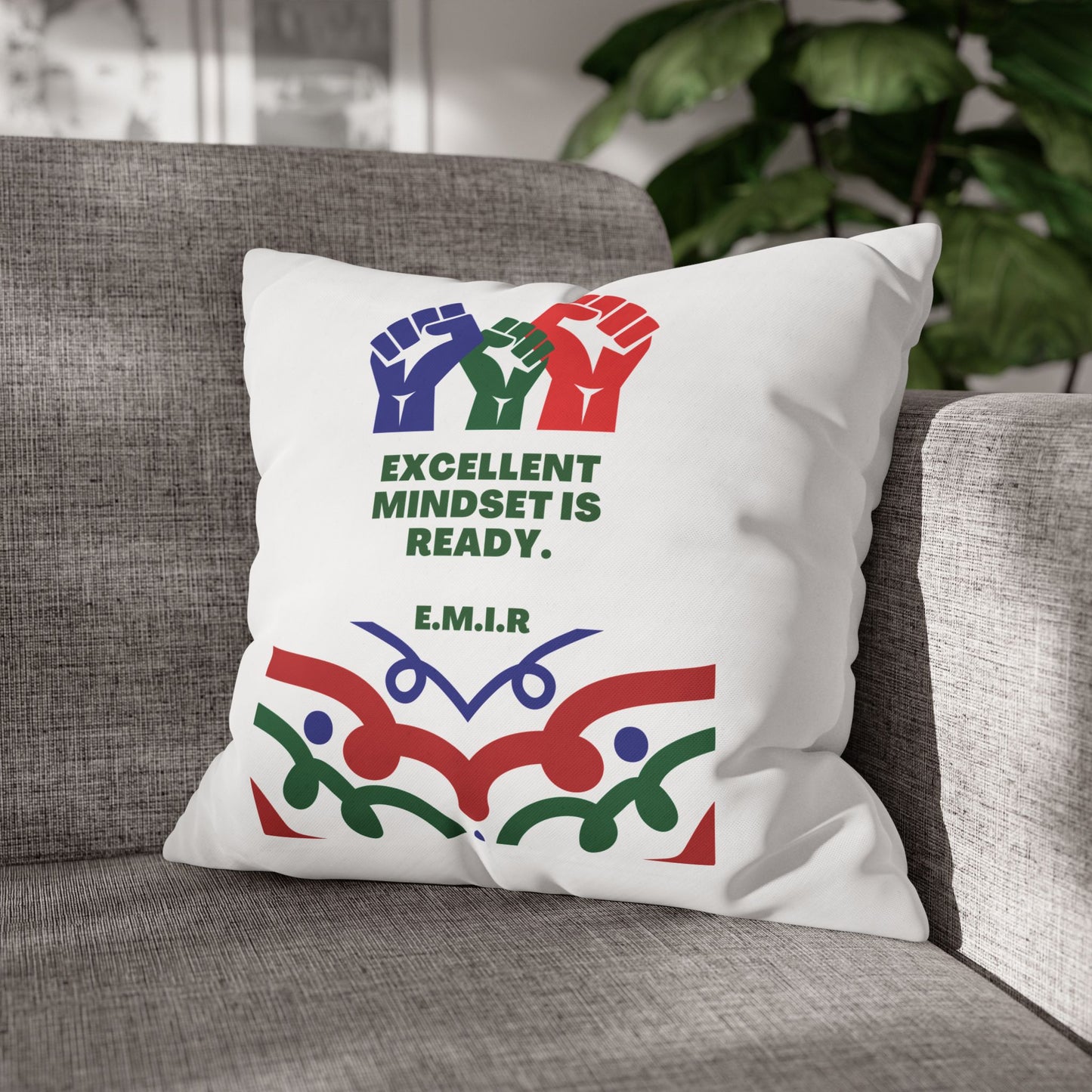 Personalized Initial Quote Victory — Custom Sayings on Square Poly Canvas Pillowcase