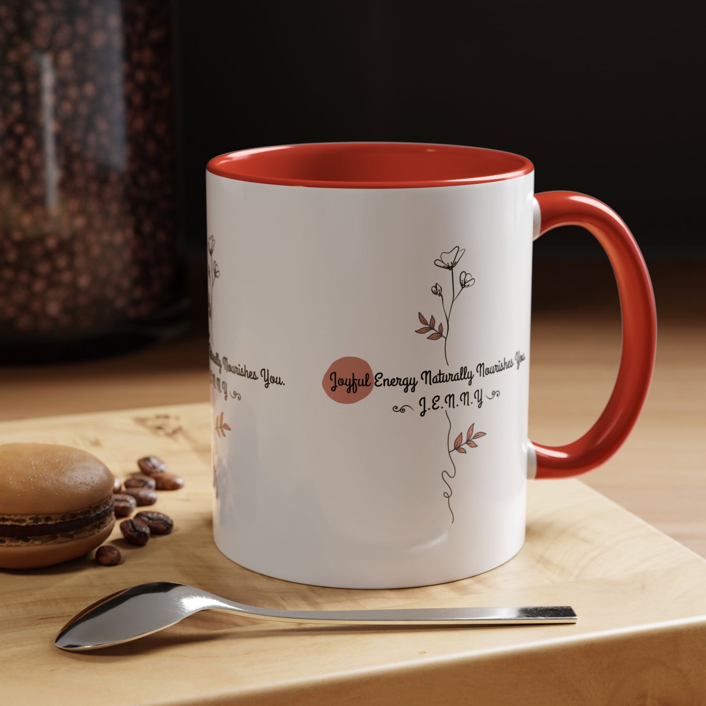 Personalized Initial Floral Minimalist Accent Coffee Mug