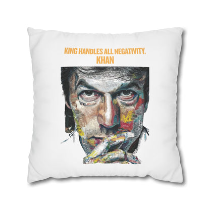 Personalized Initial Quote Khan — Custom Sayings on Square Poly Canvas Pillowcase