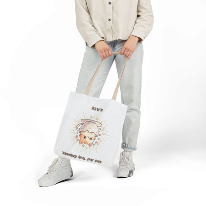 Personalized Initial Quote Exquisite Cat Canvas Tote Custom Name