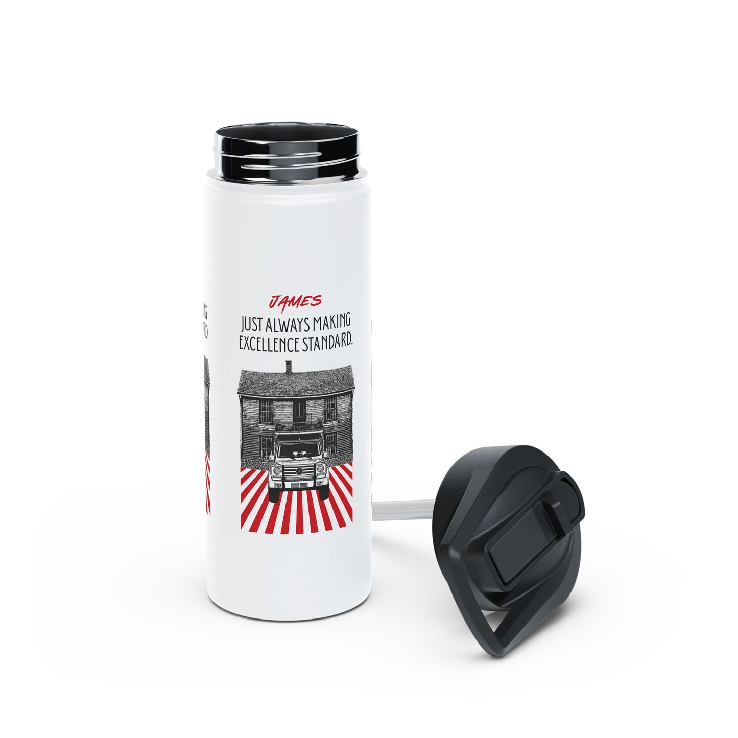 Personalized Initial Quote Vintage Car Stainless Steel Water Bottle