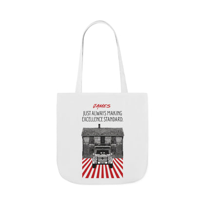 Personalized Initial Quote Vintage Car Canvas Tote Custom Name