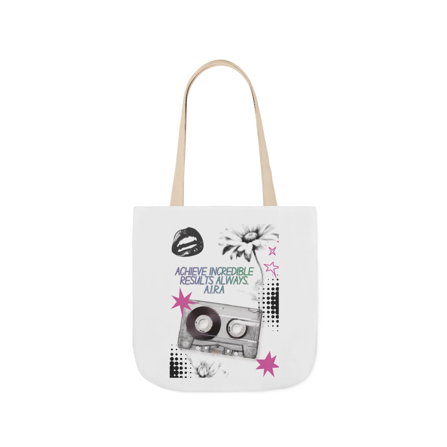 Personalized Initial Quote Cassette Vibes Canvas Tote Custom Name