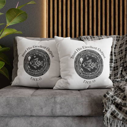 Personalized Initial Quote Fish — Custom Sayings on Square Poly Canvas Pillowcase