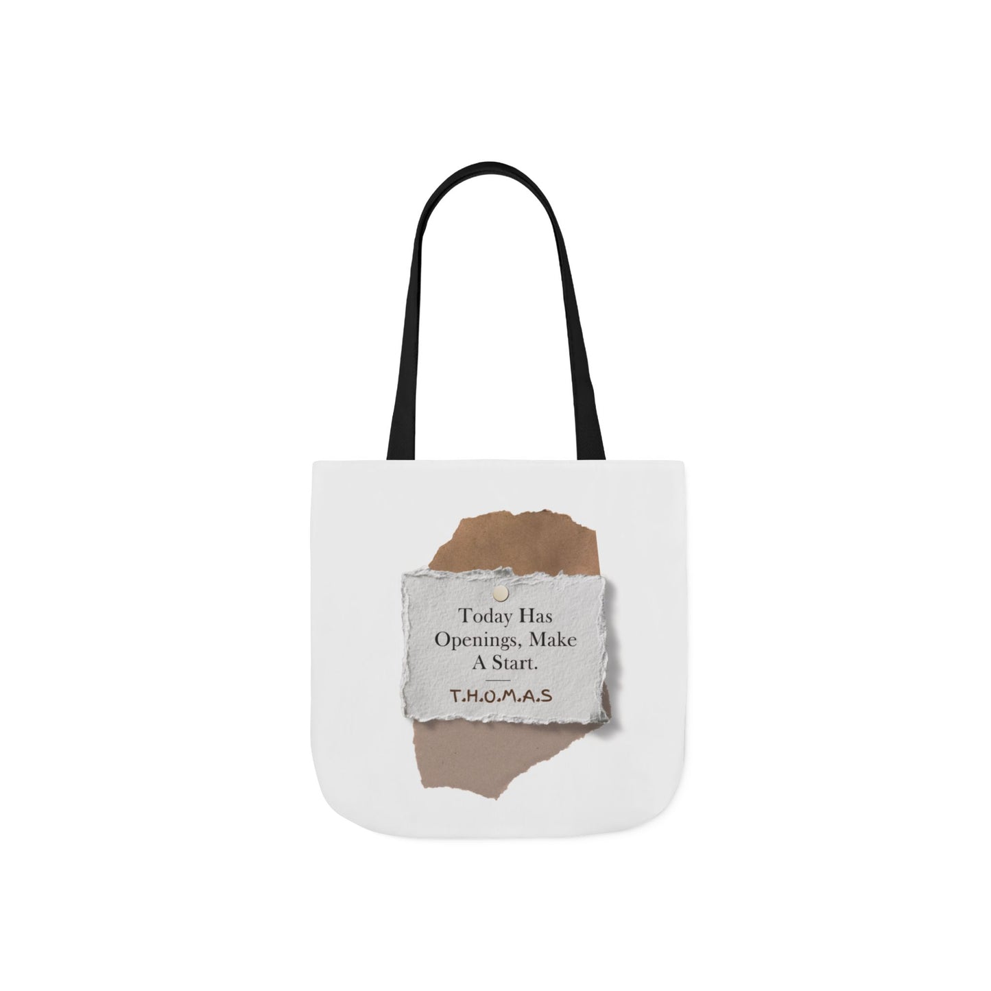 Personalized Initial Quote Torn Paper Canvas Tote Custom Name