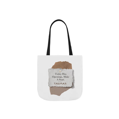 Personalized Initial Quote Torn Paper Canvas Tote Custom Name
