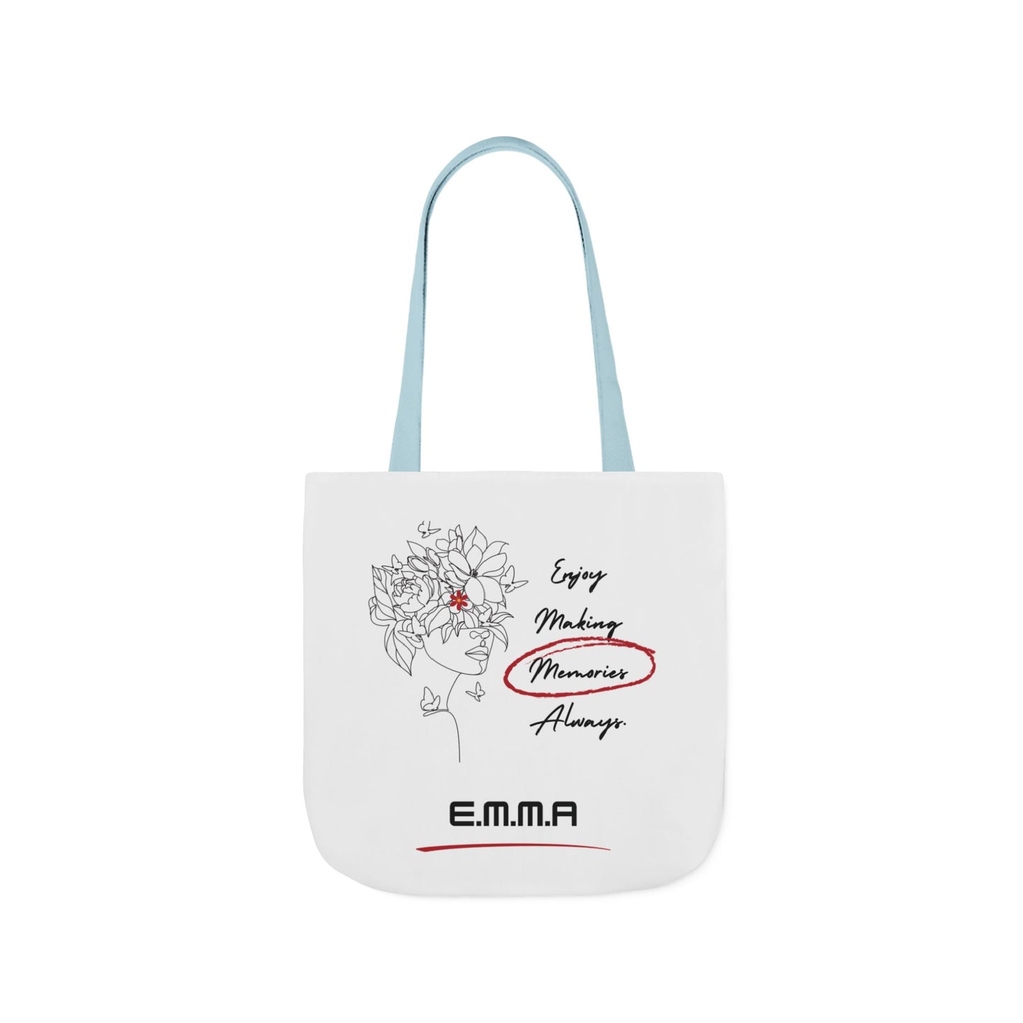 Personalized Initial Quote Floral Girl Canvas Tote Custom Name