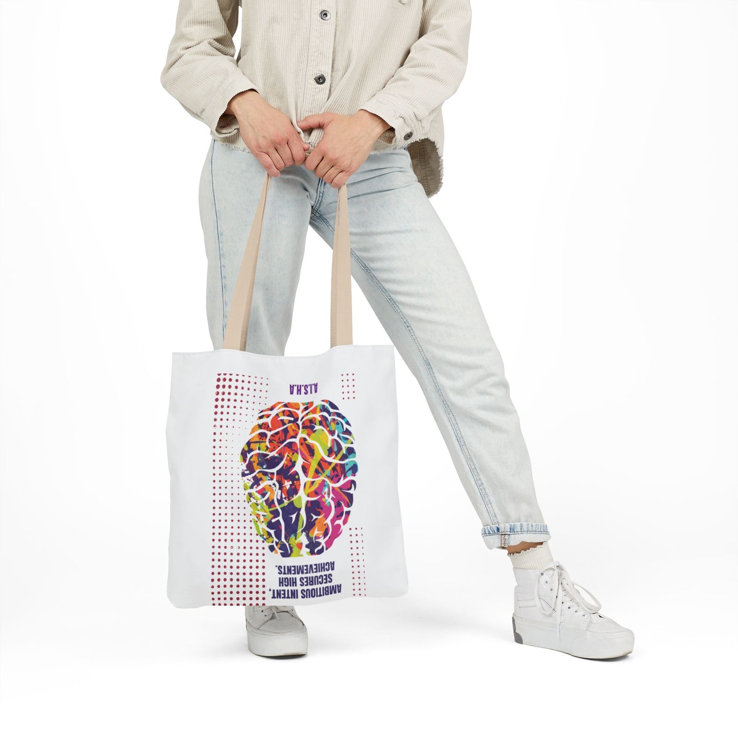 Personalized Initial Quote Brain Canvas Tote Custom Name
