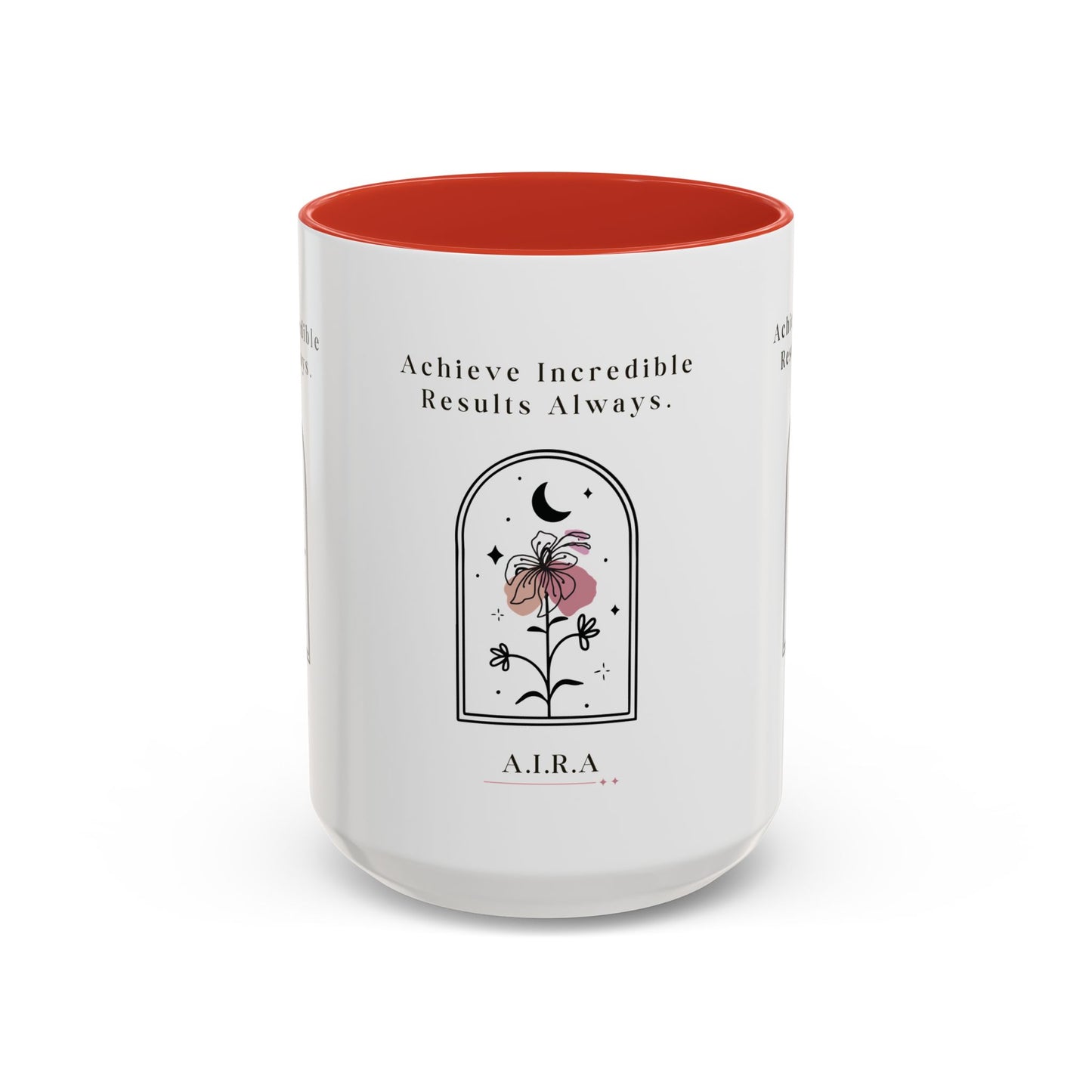 Personalized Initial Floral Moon Accent Coffee Mug