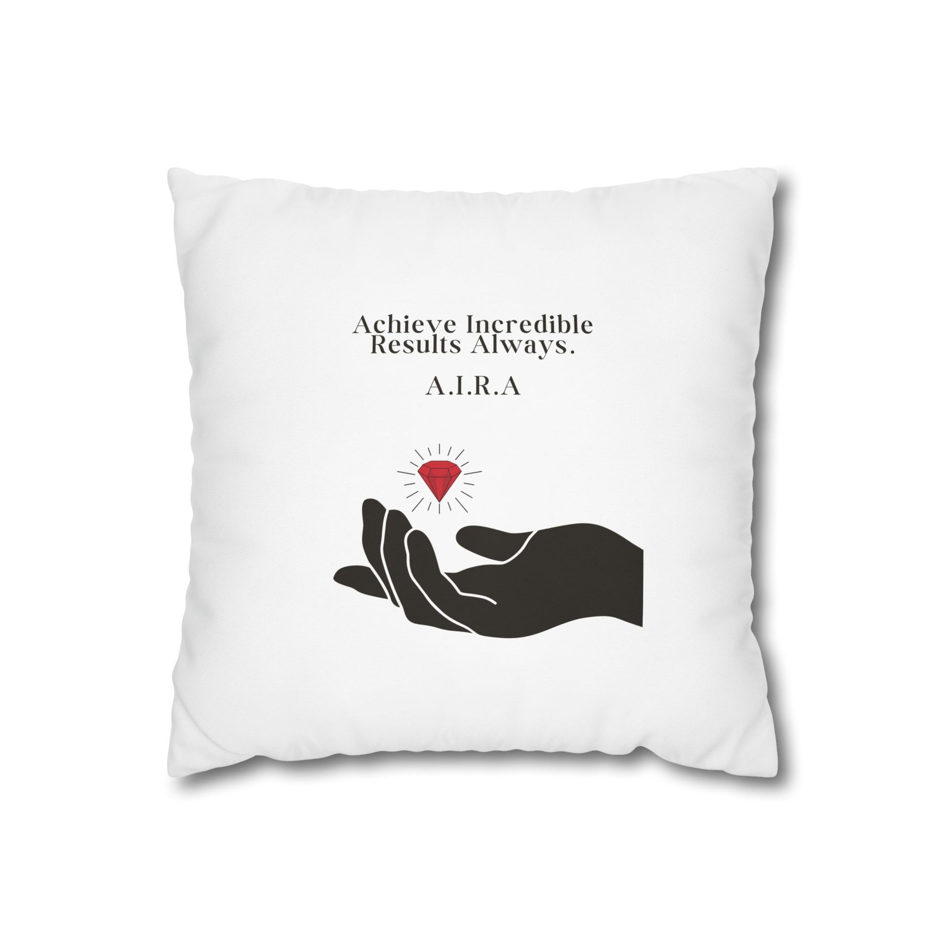 Customized monogrammed pillowcase with personalized quote. High-quality poly canvas square cushion cover, ideal for housewarming, wedding, or anniversary gifts with bespoke text.