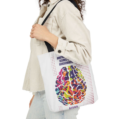 Personalized Initial Quote Brain Canvas Tote Custom Name