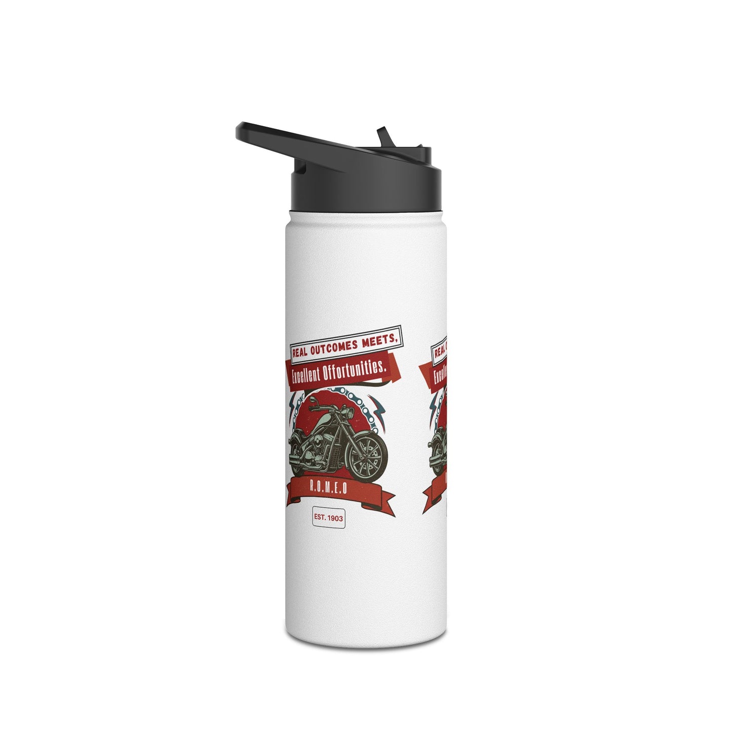 Personalized Initial Quote Motorcycle Stainless Steel Water Bottle