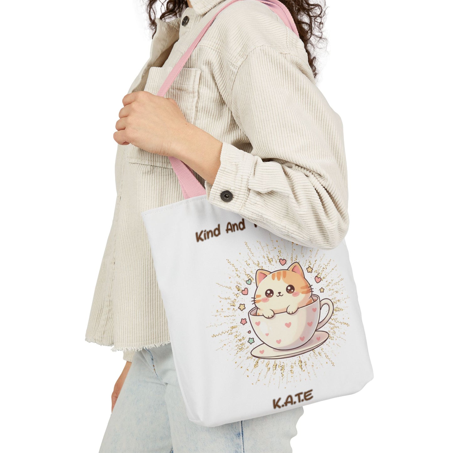 Personalized Initial Quote Exquisite Cat Canvas Tote Custom Name