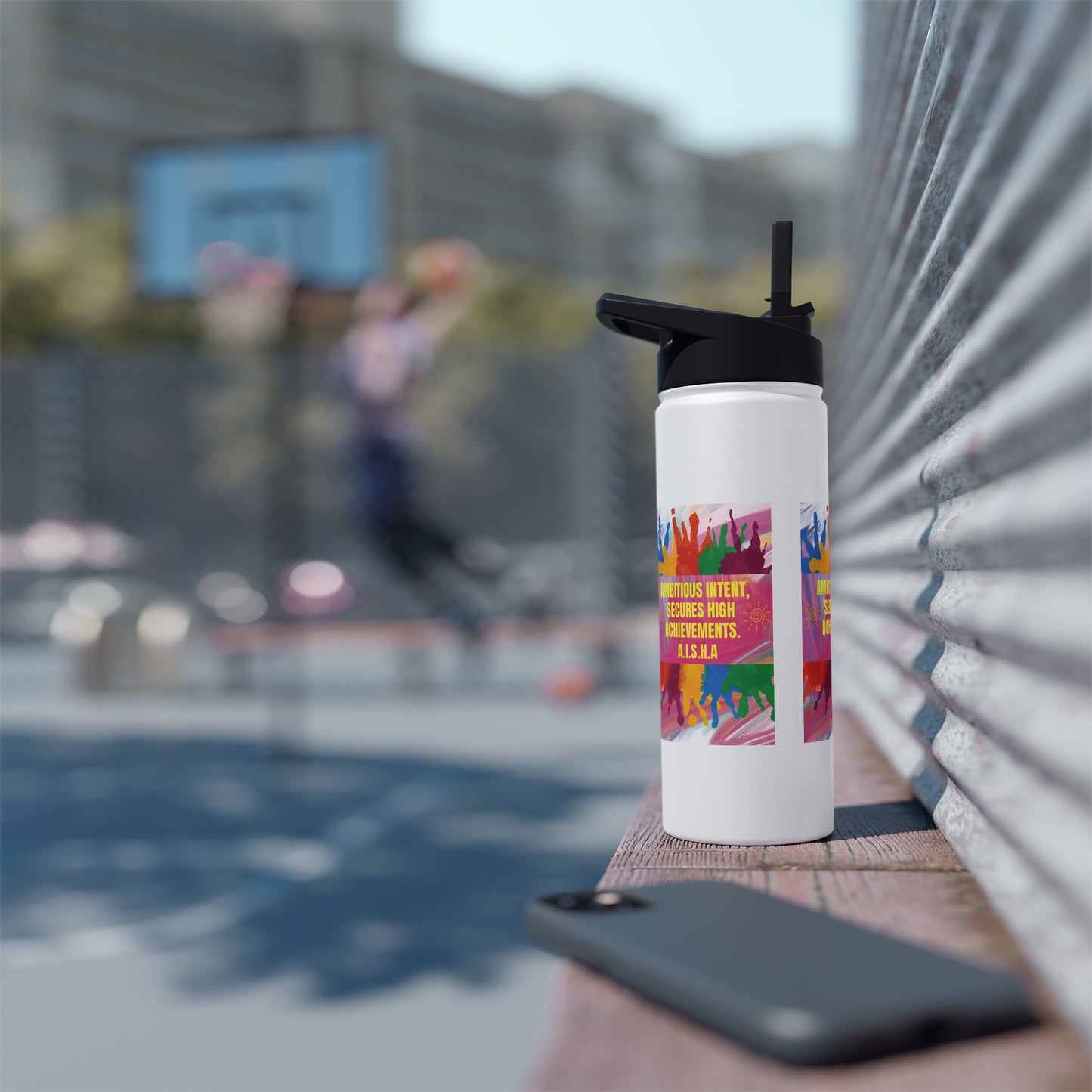 Personalized Initial Quote Colorful Paint Stainless Steel Water Bottle