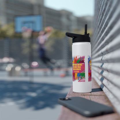 Personalized Initial Quote Colorful Paint Stainless Steel Water Bottle