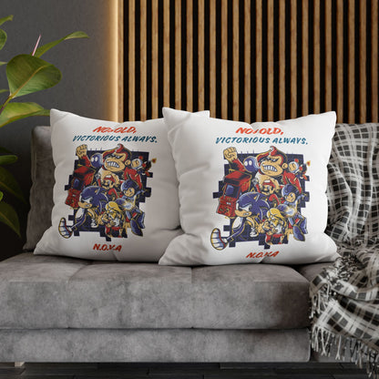 Personalized Initial Quote Cartoon — Custom Sayings on Square Poly Canvas Pillowcase