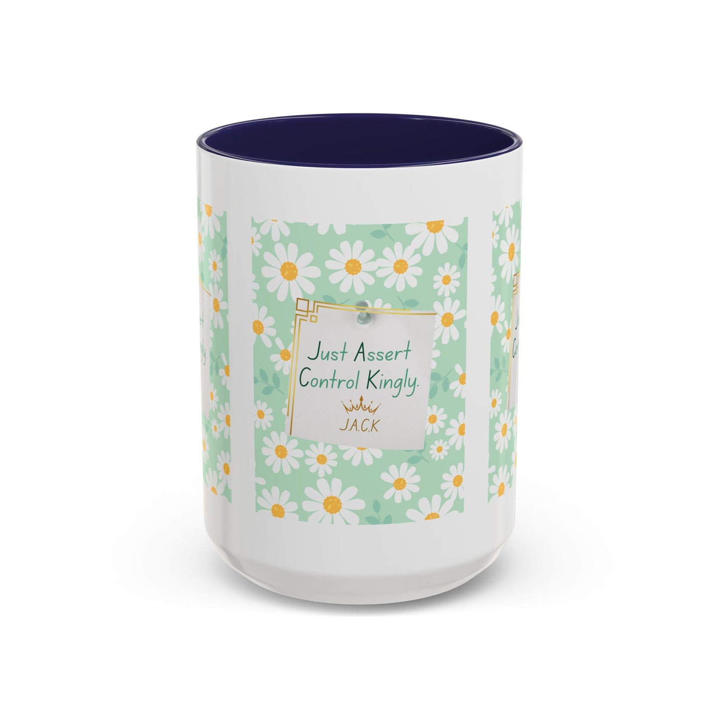 Personalized Floral Message Accent Coffee Mug