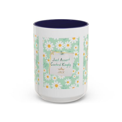 Personalized Floral Message Accent Coffee Mug