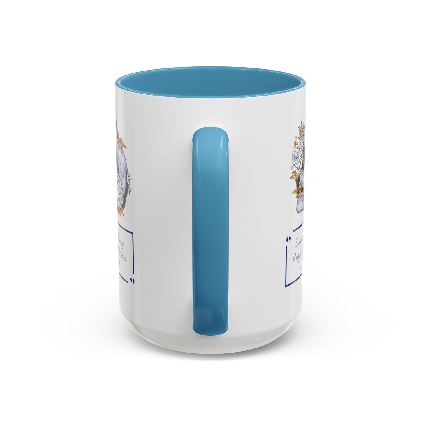 Personalized Initial Floral Skull Accent Coffee Mug