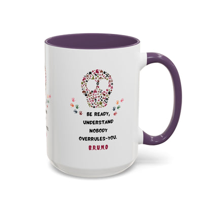 Personalized Initial Floral Skull Accent Coffee Mug