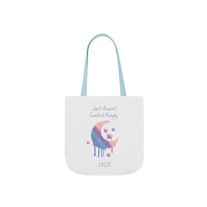 Personalized Initial Quote Moon Dripping Canvas Tote Custom Name
