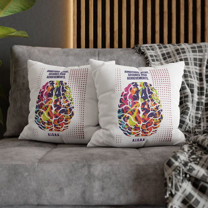 Personalized Initial Quote Brain — Custom Sayings on Square Poly Canvas Pillowcase