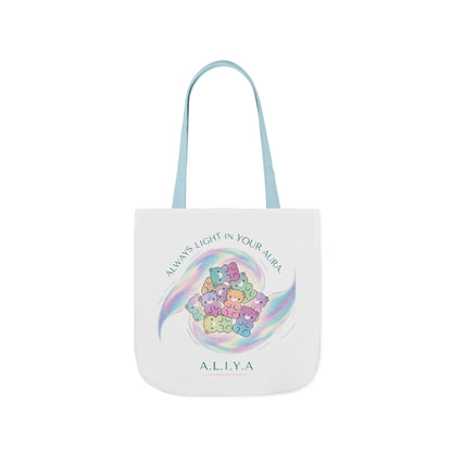 Personalized Initial Quote Pastel Cloud Canvas Tote Custom Name