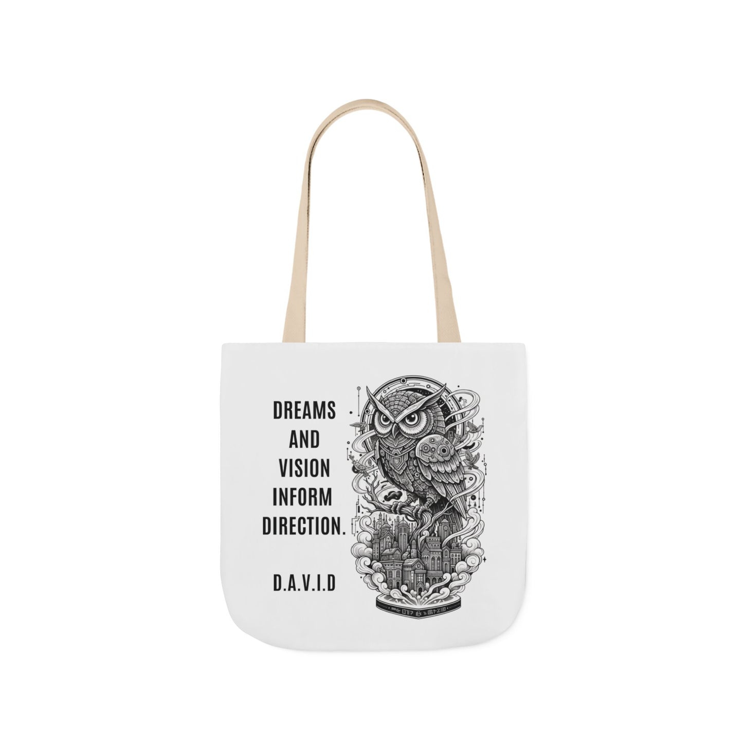 Personalized Initial Quote Owl Vision Canvas Tote Custom Name