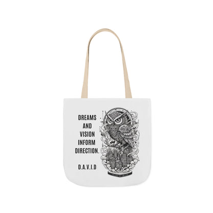 Personalized Initial Quote Owl Vision Canvas Tote Custom Name