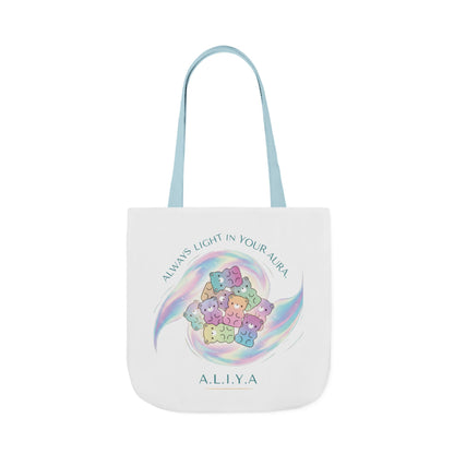 Personalized Initial Quote Pastel Cloud Canvas Tote Custom Name
