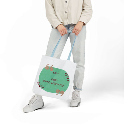 Personalized Initial Quote Inspirational  Note Canvas Tote Custom Name